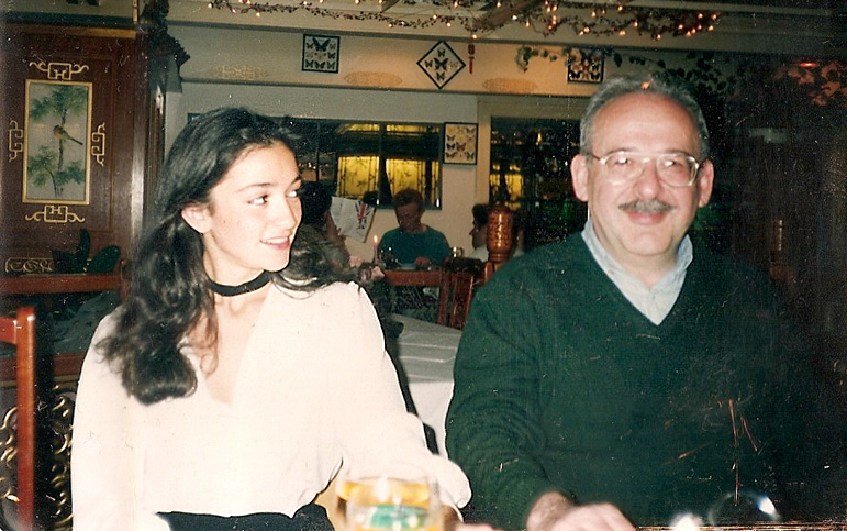 With his daughter Natalia